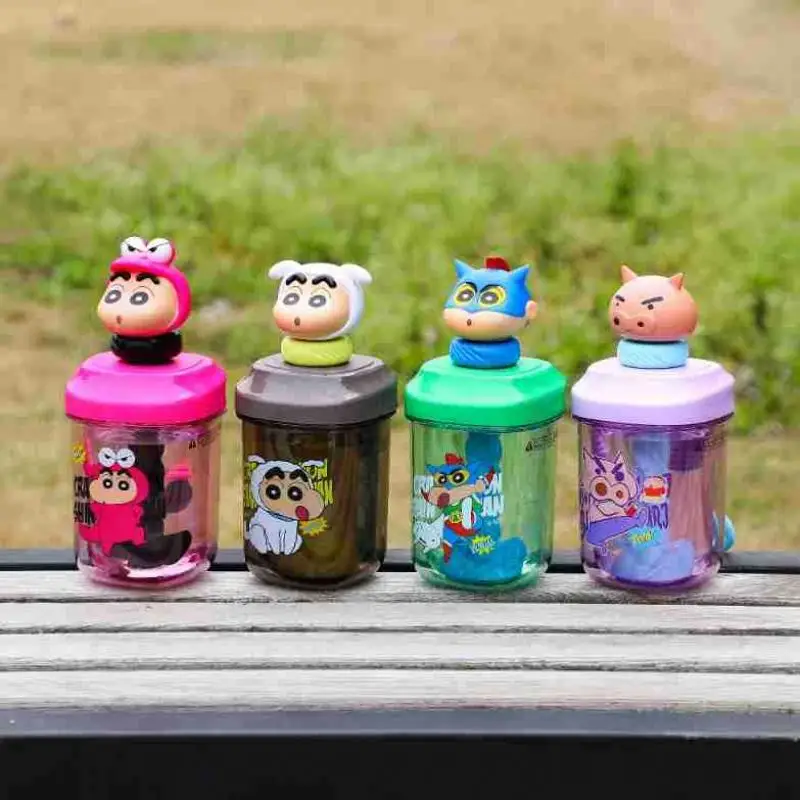 Kawaii Cute Crayon Shin-Chans Water Cup Bilayer Heat Insulation Large Capacity Stir Student Portable Birthday Gift For Children