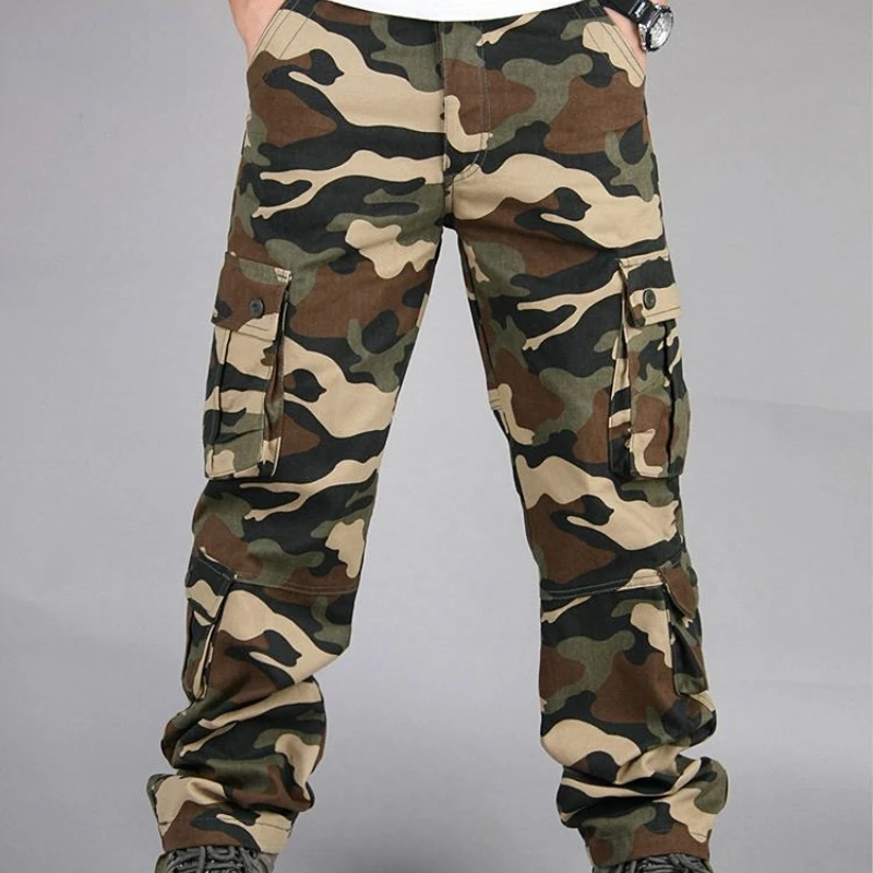 Pantalon militaire tactique multi-poches pour homme, salopette à jambes droites, tenue longue en coton, ample et Durable, taille 44