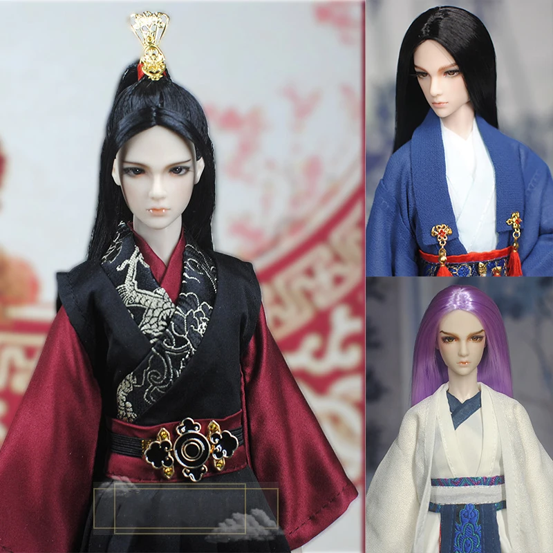 New 30cm Doll Chinese Ancient Costume Accessories 1/6 Male BJD Doll Figures Flexible Body Boy Doll Long Hair Boyfriend Toys Gift