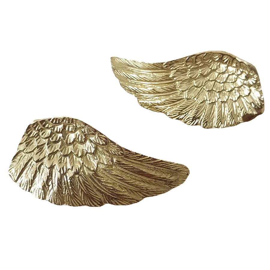 4PCS Solid Brass French Wings Furniture Pulls Handle Drawer Pulls Cupboard Wardrobe Closet Dresser TV Wine Cabinet Pulls Handles