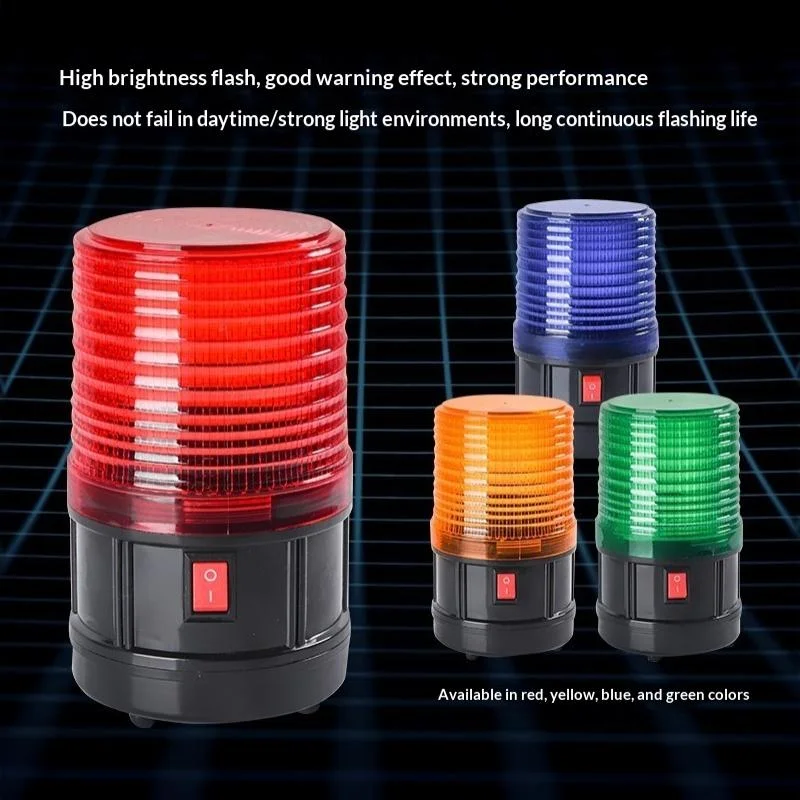 LED Warning Light Traffic Red Green Blue Yellow Flashing Strobe Alarm Lighting with Magnet Base Wireless Safety Emergency Light