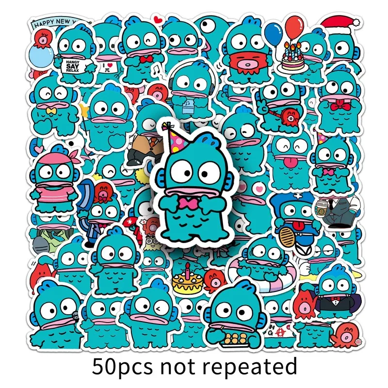 50Pcs Cartoon Sanrio Stickers Hangyodon Stickers for Scrapbooking Laptop Suitcase Waterproof Sticker Decal Kid Toy