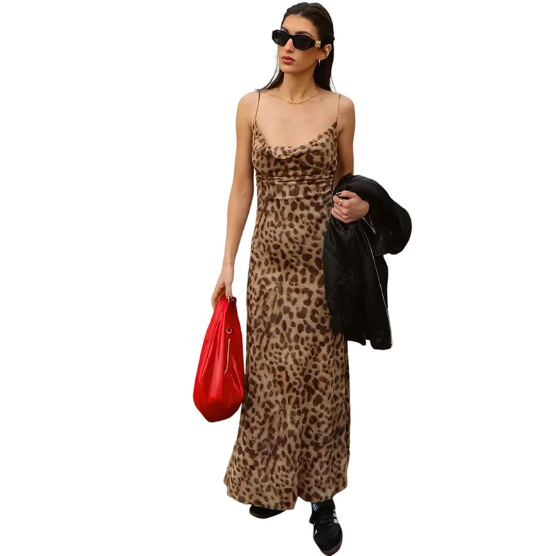 Mantello da spiaggia da donna costume da bagno estivo accappatoio uscite da bagno Pareo donna Cover Up 2024 Outlet abbigliamento nuovo Sexy scollo a V cintura leopardo