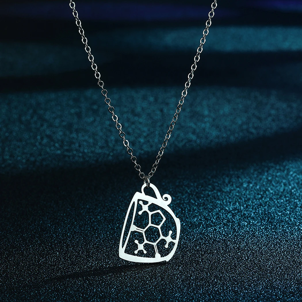 Todorova Stainless Steel Cup of Caffeine Choker Pendant Necklace For Women Men Coffee Lover Molecule Jewelry Gift