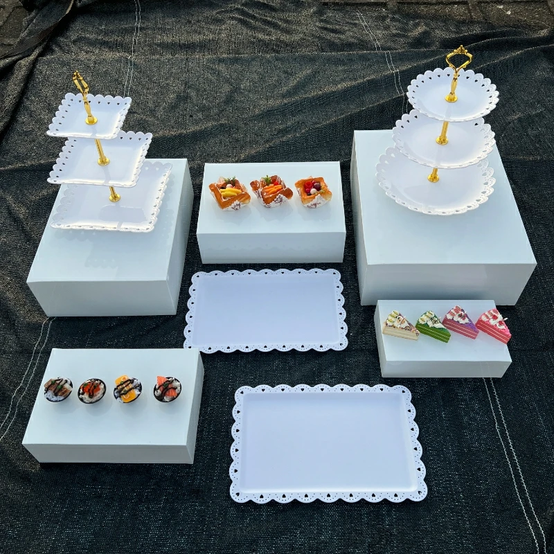 

8pcs Buffet Stand Column Food Drinks Rack for Wedding Birthday Candy Bar Table Centerpiece Cake Cupcake Cookies Sandwich Holder