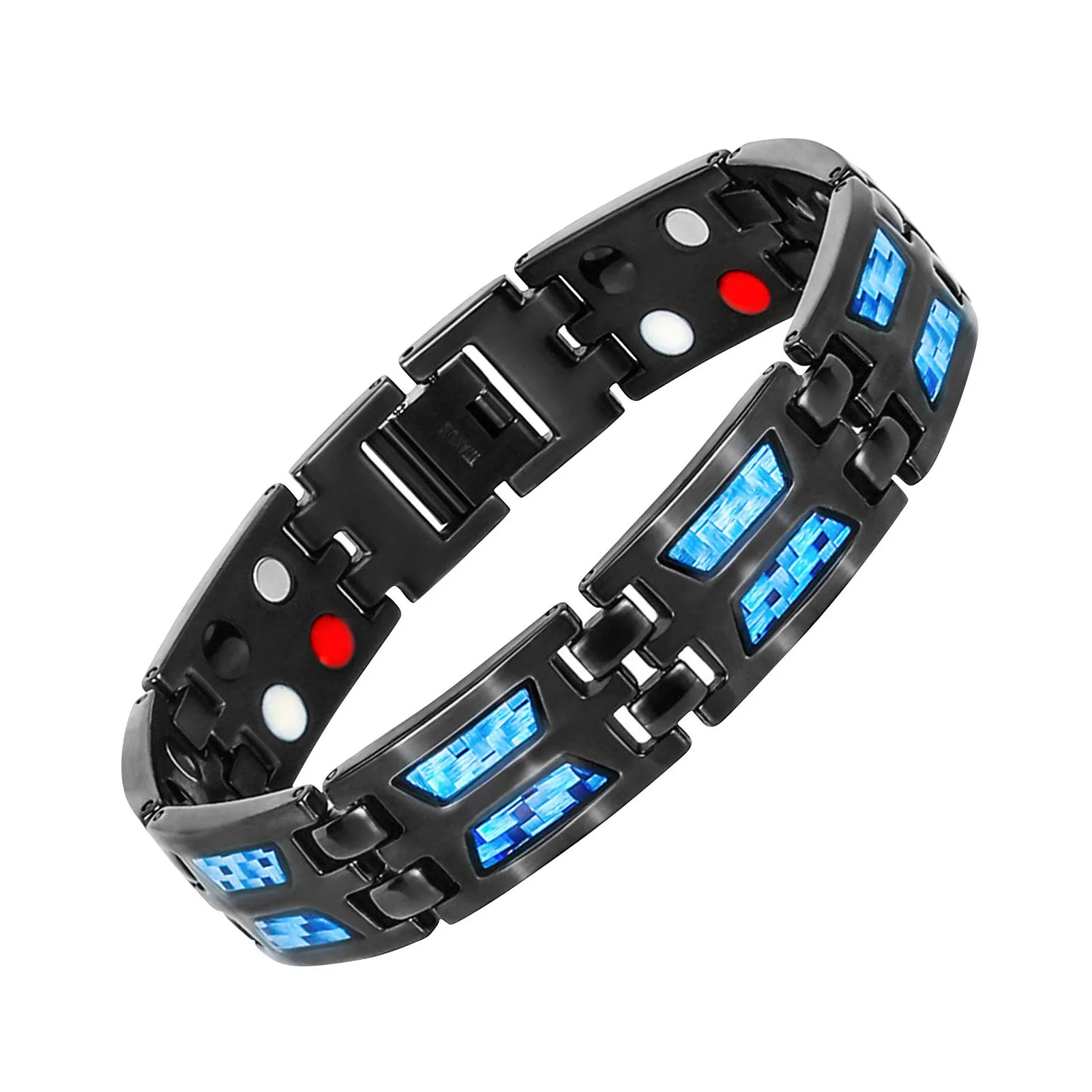 Titanium Power Magnetic Bracelet Blue Titanium Power Magnetic Bracelet Carbon Blue Titanium Magnetic Therapy Bracelet For Men