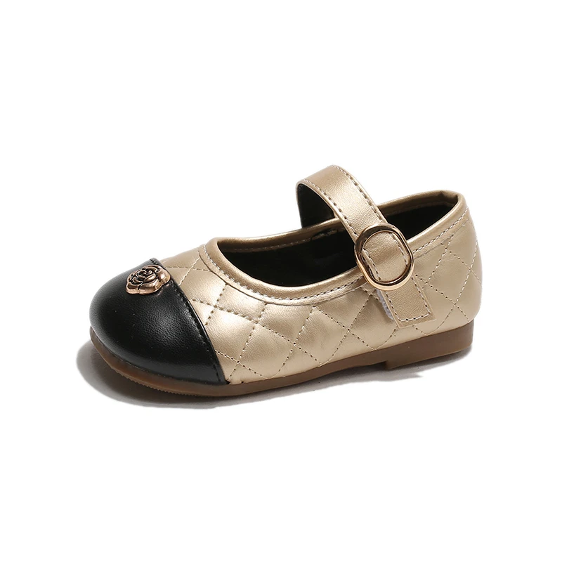 Neue, niedliche Mary-Jane-Schuhe für kleine Mädchen, mit gesteppter Zehenkappe, in Gold-Rosé, leicht, Prinzessinnen-Schuhe für Partys, Hochzeiten und den täglichen Gebrauch. – Detail 7