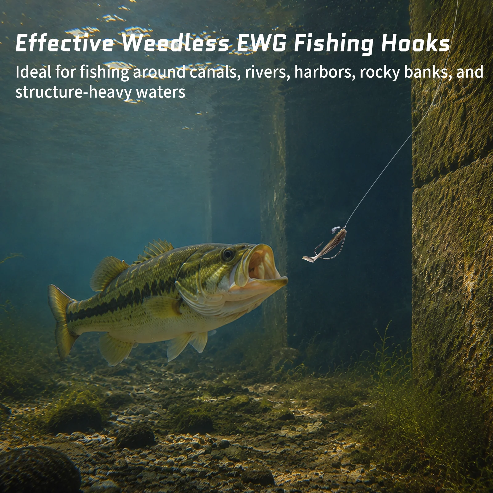 9KM EWG Worm Hook 100 Stück Extra Wide Gap Haken Offset-Haken für Zander- und Barsch-Angeln Weichplastik-Köderhaken für Texas Rig Free Rig – Detail 5