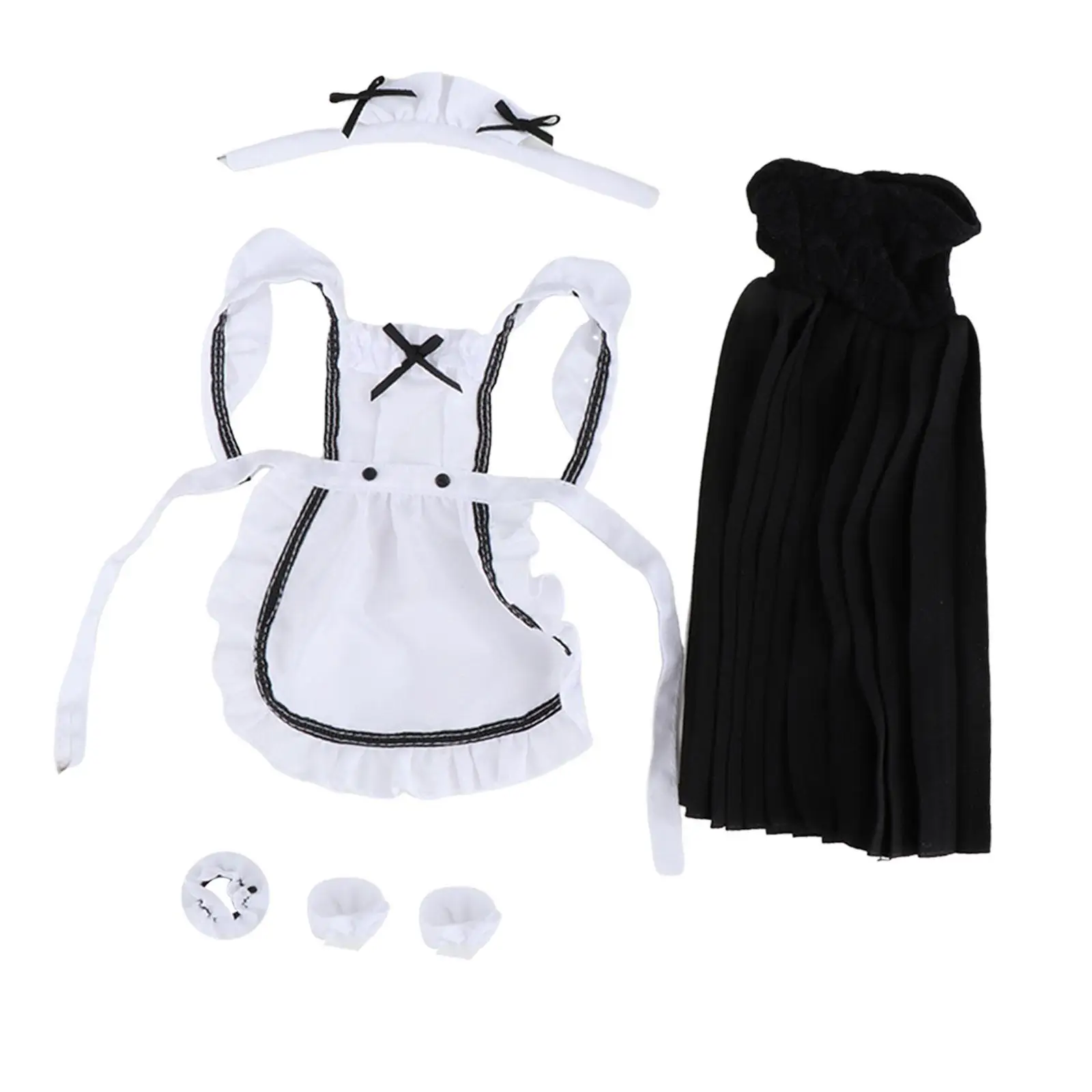

1/6 Scale Figure Doll Maid Dress Set,Cosplay Stylish,Action Figure Clothes for 12inch BJD Doll,Female Figures Dress up Body
