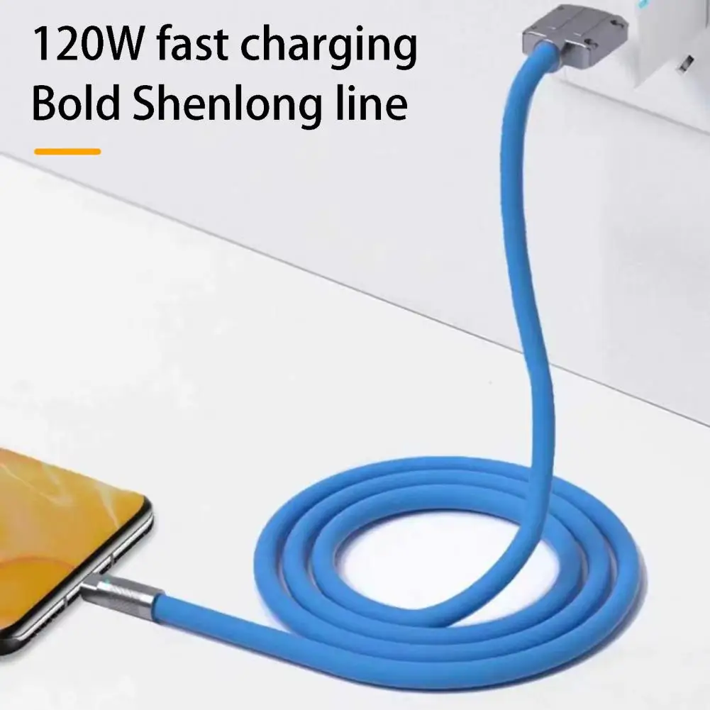 100cm Data Cable Flame Retardant Anti-winding Charging Cord Fast Charging with Light Indicator Type-C Charger Cable Data Cord