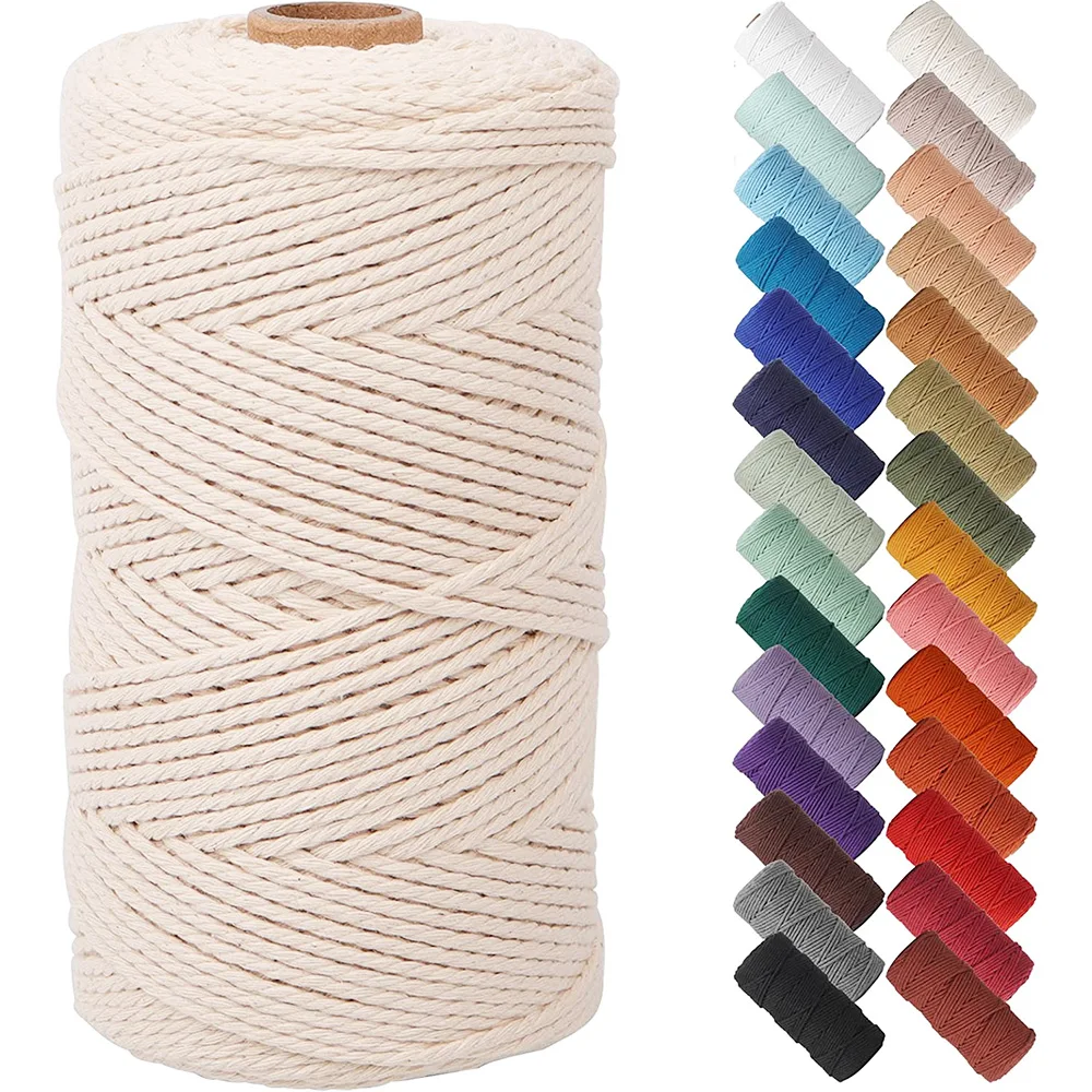 3mm 20M Colored Rope Macaron Cotton Twine Thread String Craft DIY Sewing Handmade Wall Hanging Bohemia Decor Craft Knitting