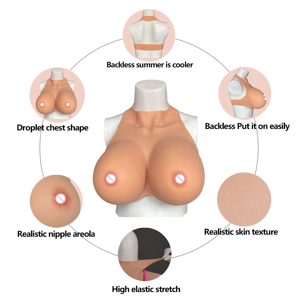 Silicone Breast Forms Enhance Realistic Skin Nipple Areola Plump Soft Shake For Crossdresser Trans Celebrity Cosplay Fake Boobs