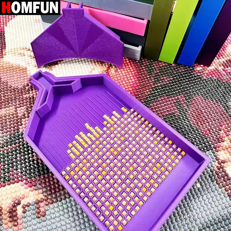 

HOMFUN Новый многофункциональный лоток для алмазной живописи «сделай сам» включает Y-образную вставку, полуоткрытую крышку и инструменты для дизайна сетки