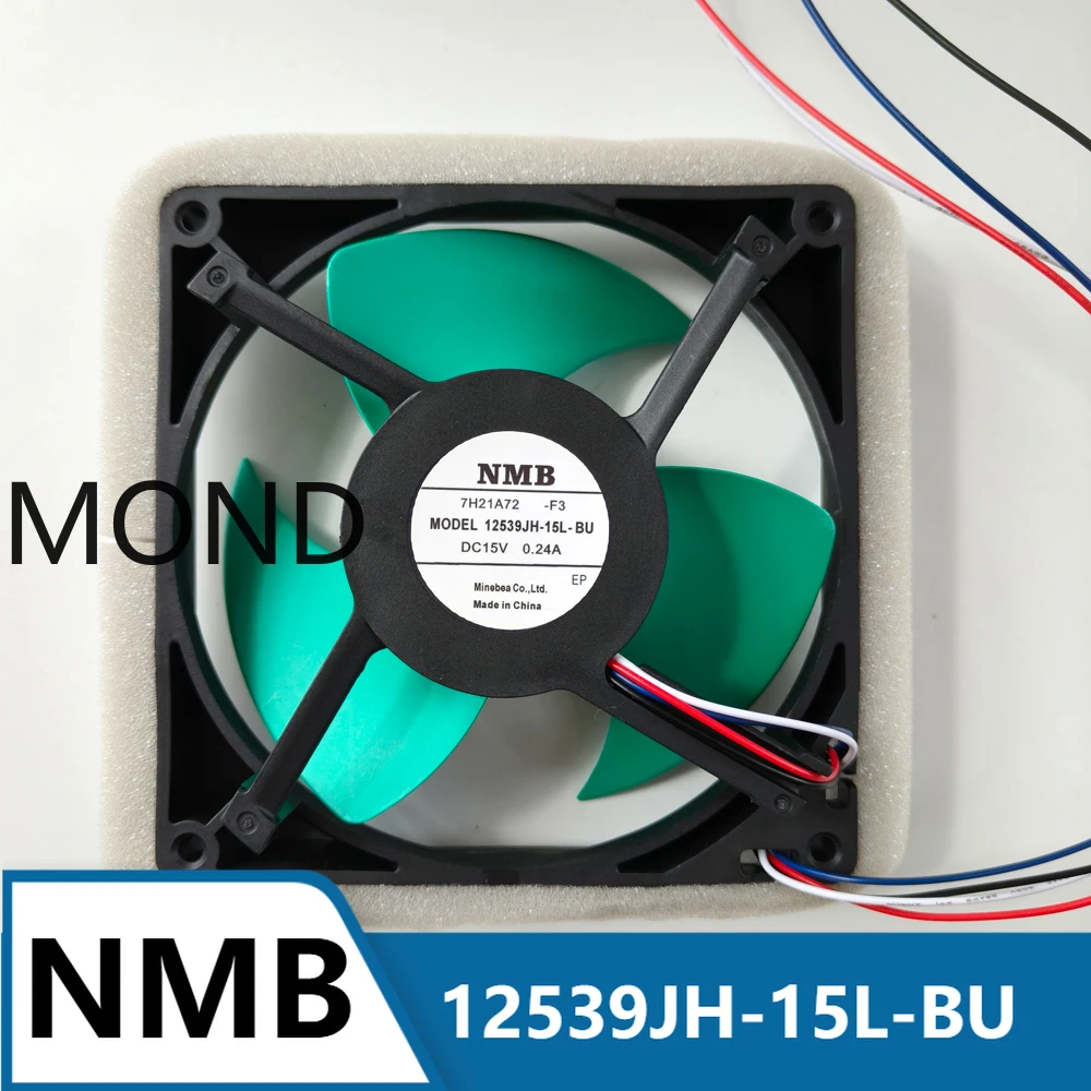 12539JH-15L-BU Refrigerator Cooling Fan NMB NMB-MAT for Haier Panasonic Meiji Refrigerator Fan DC15V 0.24A 12cm 13*13*2Cm