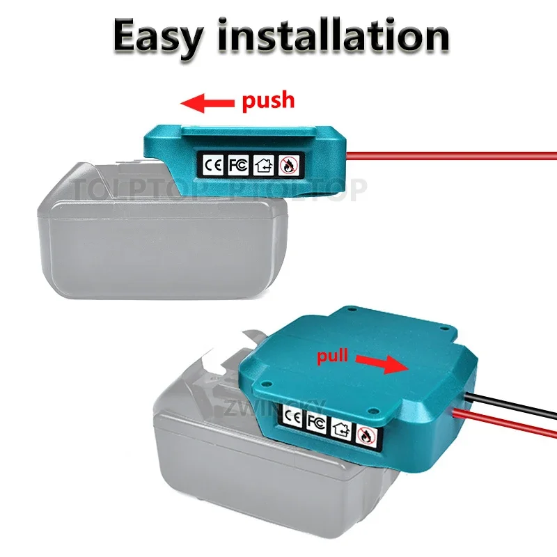 Imagem -02 - Jumper Cabos para Makita Milwaukee Dewalt 18v 20v Li-ion Bateria Carro Jump Starter Automotivo Booster Cabos com Interruptor Fusível