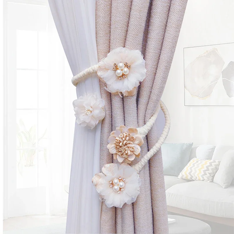 Flower Curtain Tieback Twist Bough Rope Curtain Straps Backs Living Room Home Bedroom Fashion Decor Curtain Fixing Strap Flower