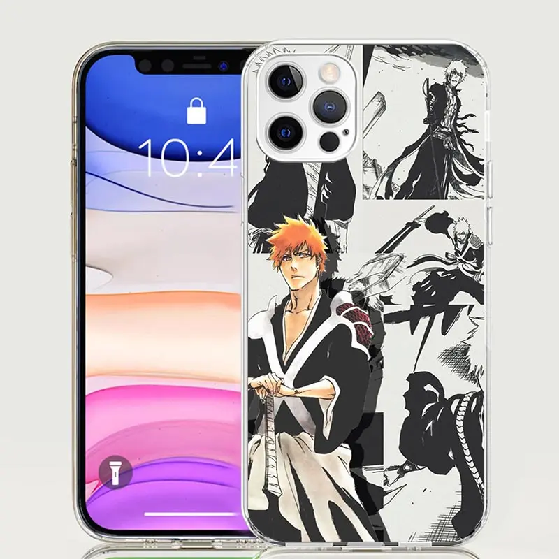 Ichigo Kenpachi Bleach Anime Phone Case For Apple Iphone 11 12 13 Mini 14 15 16 Pro Max 7 Plus X XS XR SE Art Customized Coque C