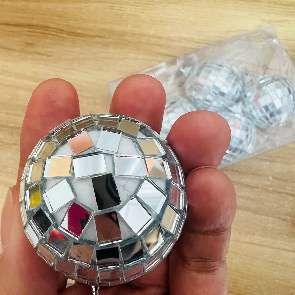 2-10cm Mirror Disco Ball 70s 80s Party Decors Reflective Ball Hanging Ornaments for Christmas Birthday Party Wedding Decorations