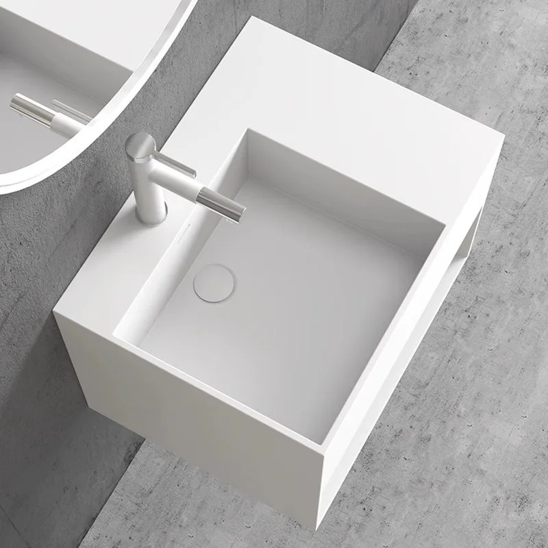 minimalist artificial stone integrated wash basin wall-mounted bathroom cabinet combination washbasin balcony basin