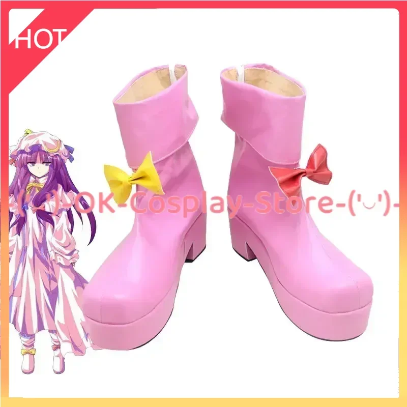 Patchouli Cosplay Shoes PU Leather Shoes Halloween Boots Anime Cosplay Props Custom Made