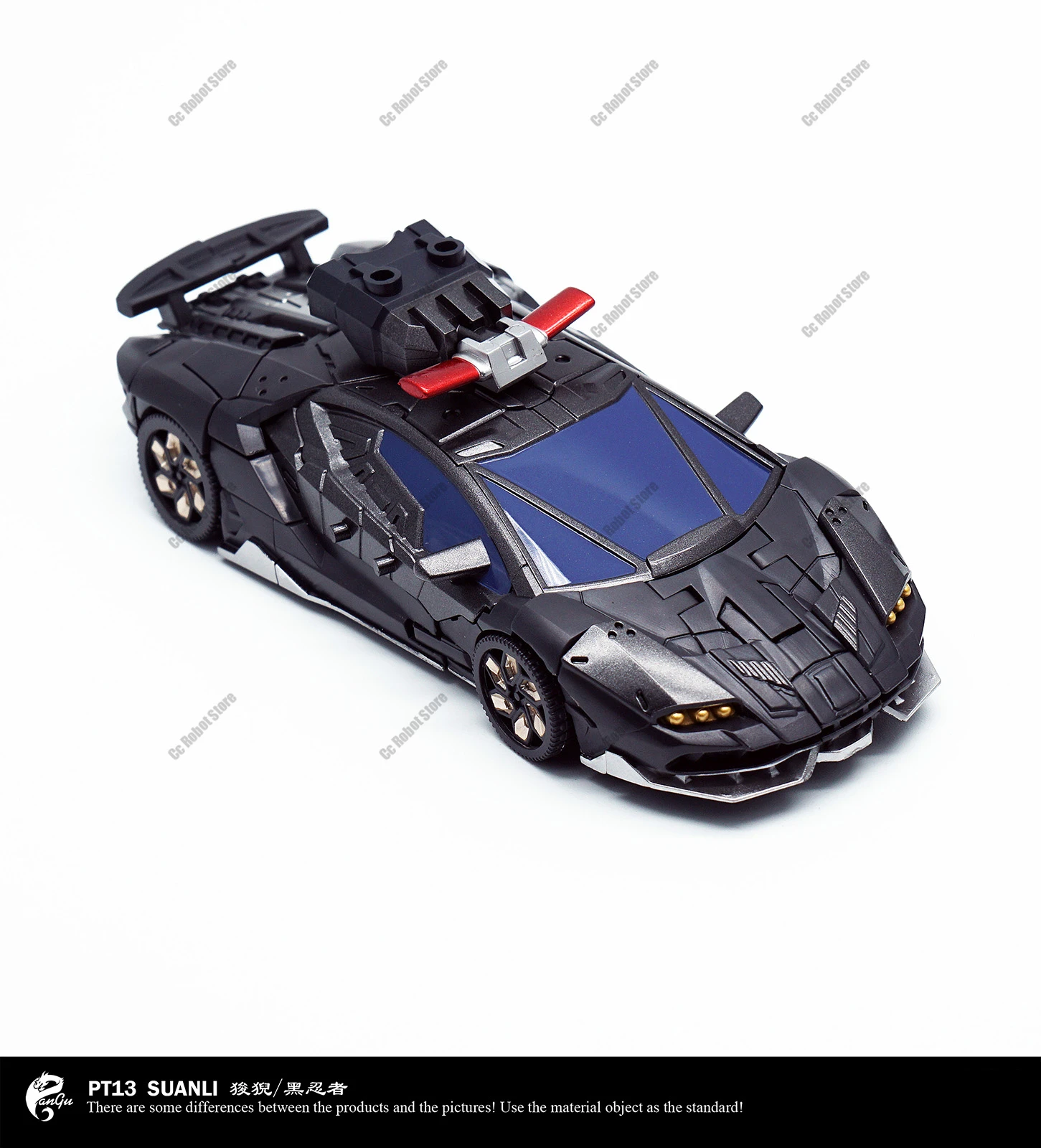 Op voorraad PT-12 Three-Change Warrior Black Ninja actiefiguur speelgoedcadeau verzamelobject