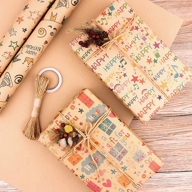 12 Pcs Wrapping Paper Sheets,Birthday Wrapping Paper Set Festival Gift Wrap Papers,Ribbon Present Gift Wrapping Paper