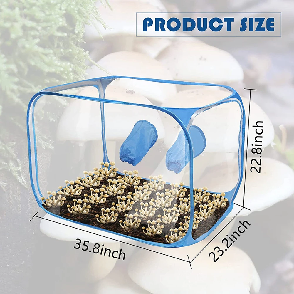 35 x 35 x 6cm Still Air Box Pop Up Mushroom Grow Tent Kit Portable Mycology Fume Hood Propagation Stations for Indoor Plants