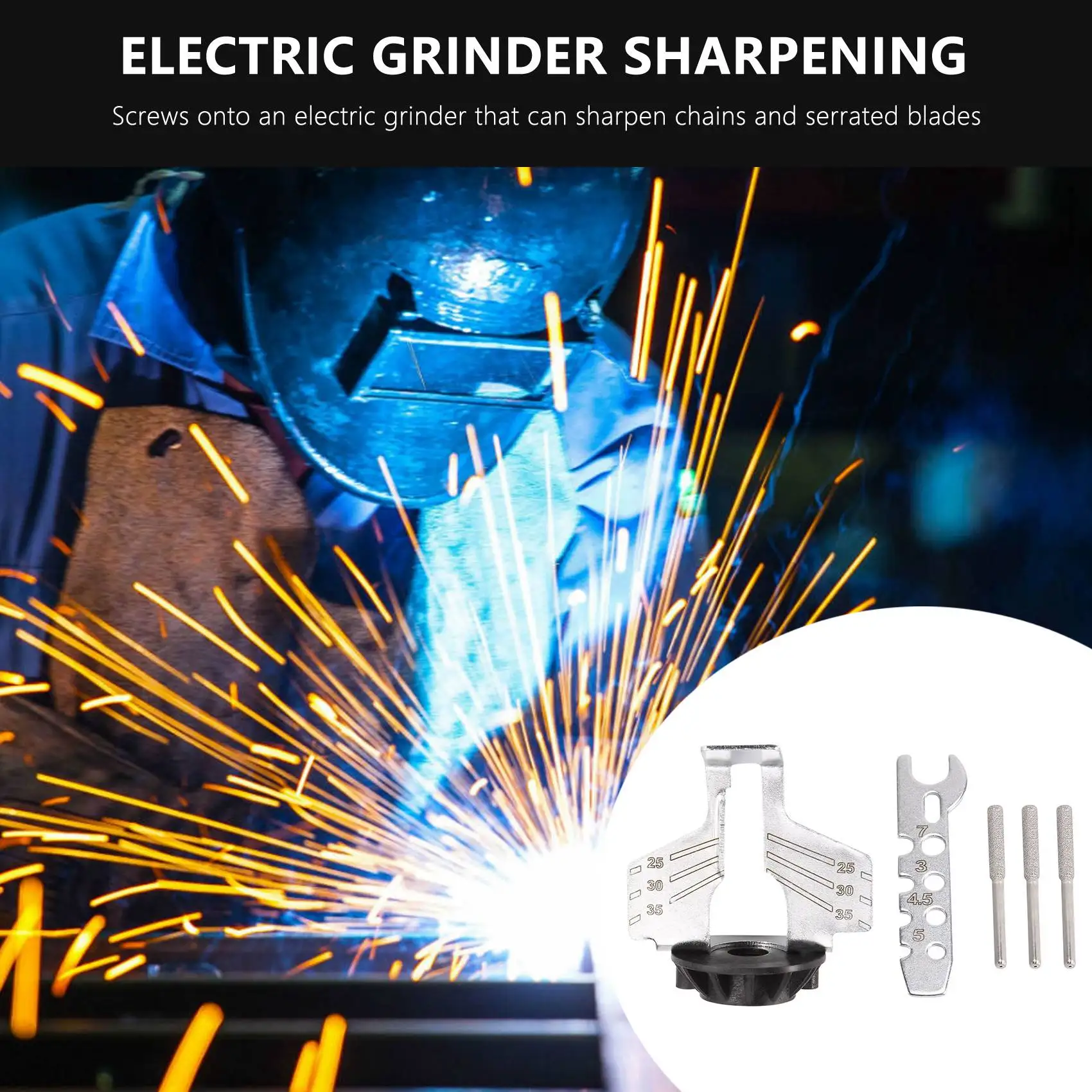 B84B-Chainsaw Sharpening Kit Electric Grinder Sharpening Polishing Attachment Set Saw Chain Tool Drill Rotary Accessories Set