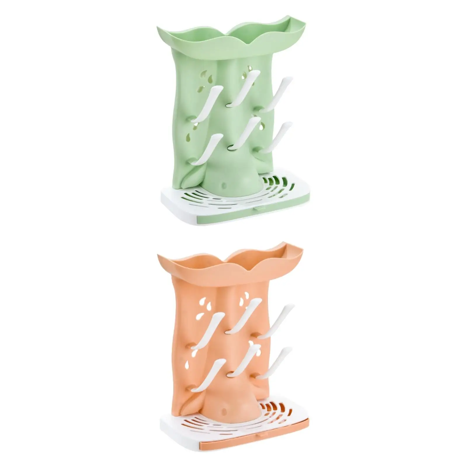 رف تجفيف زجاجات الأطفال 6 خطاف لتوفير المساحة وحامل الحلمة وحامل اللهاية وموزع سهل التنظيف ومجفف الزجاجات العمودي #3