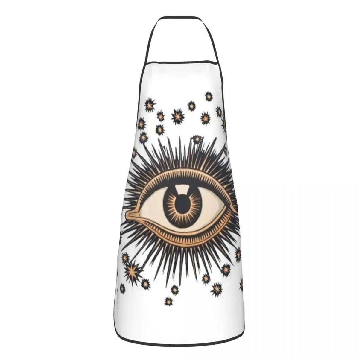 Funny Vintage Mystic Eye Bib Aprons Men Women Unisex Kitchen Chef Spiritual Amulet Tablier Cuisine for Cooking Baking Gardening