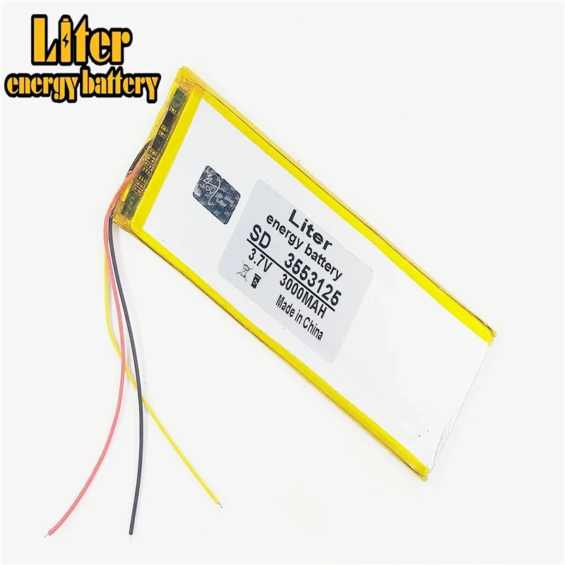 3 ライン 3.7v 3000mah 3553125 ユニバーサルリチウムイオンバッテリータブレットpc 7 インチ 8 9 電子書籍電源銀行ビデオゲーム