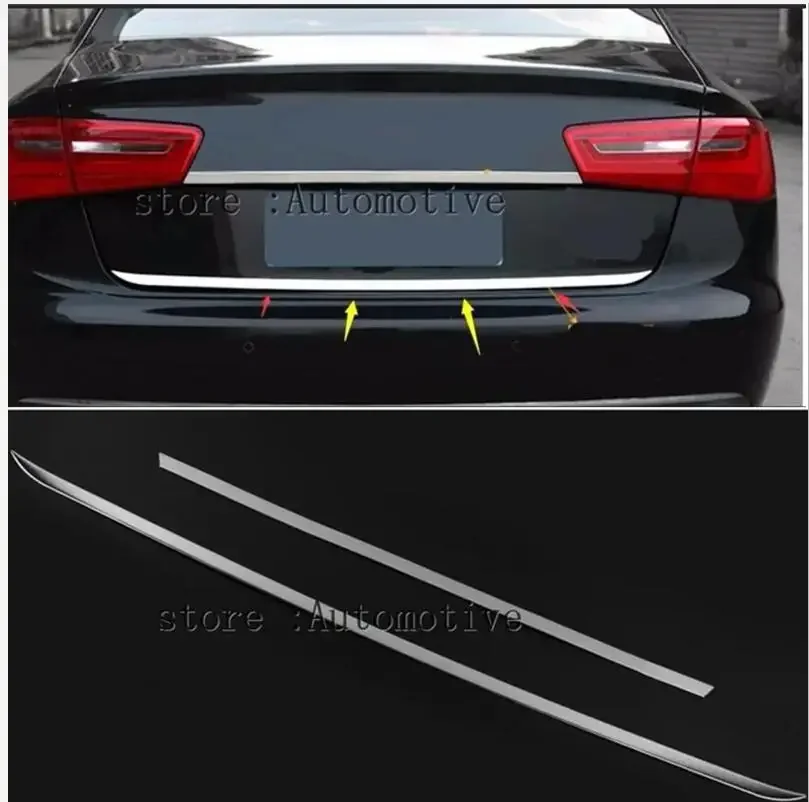 

Auto rear door trim,tail trunk sticker for Audi A6 C7 2013 2014 2015 2016 2017 rear bumper cover trim 1pcs