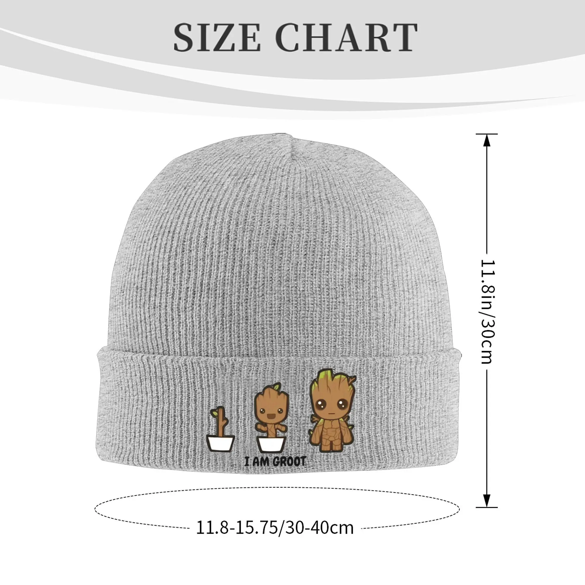 Guardians of the Galaxy I Am Groot Knitted Caps Women's Men's Beanie Autumn Winter Hip Hop Hat Acrylic A Living Tree Casual Cap