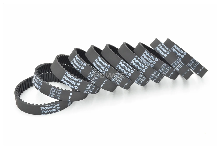 POWGE 141 144 147 3M Synchronous Belt W=6/9/15mm Teeth=47/48/49 HTD 3M Rubber Closed-Loop Timing Belt 141-3M 144-3M 147-3M