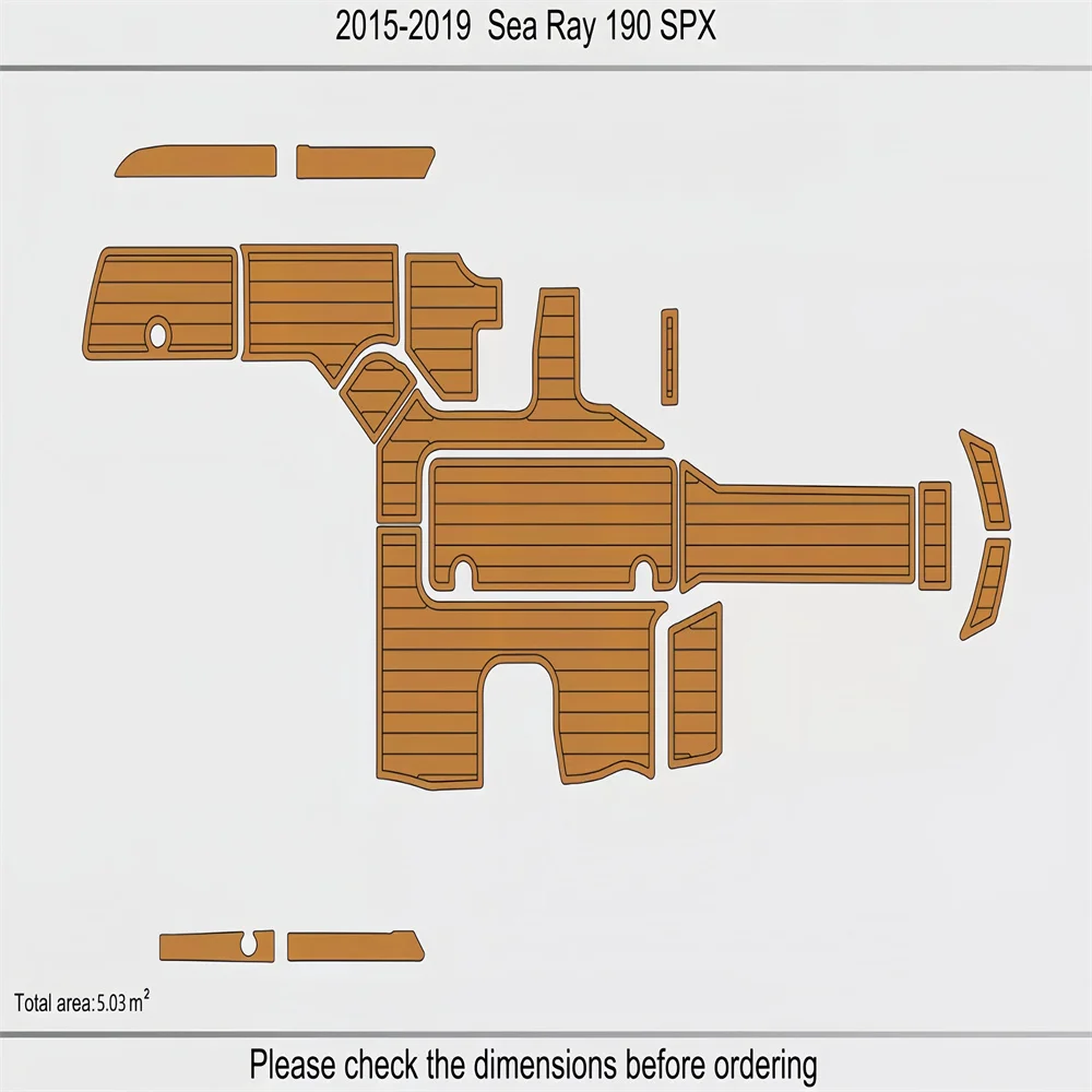 2015-2019 Sea Ray 19 SPX Cockpit bow 146mm EVA foam faux mat floor SeaDek MarineMat Gatorstep Style Self Adhesive