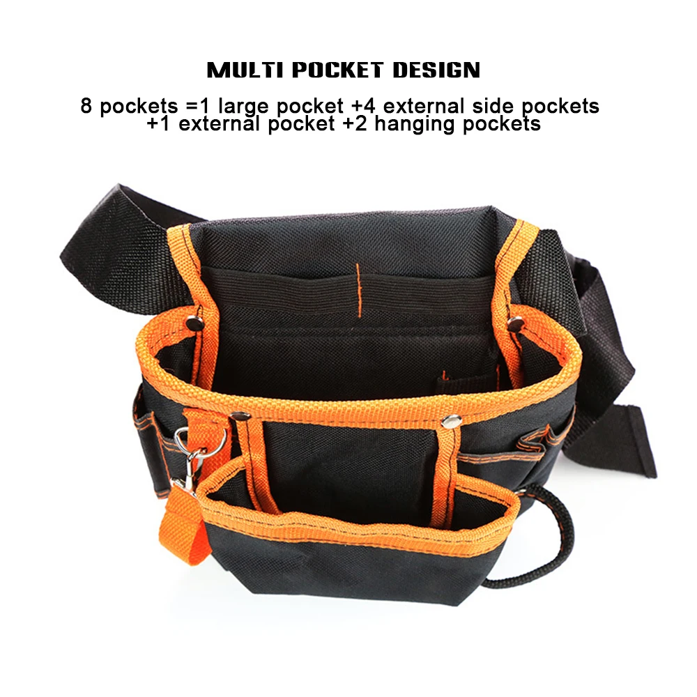 Tool Waist Bag for Hardware Maintenance Electrical Repairman Multi Pockets Design Large Capacity Bodypack for Spanner Tool Bags