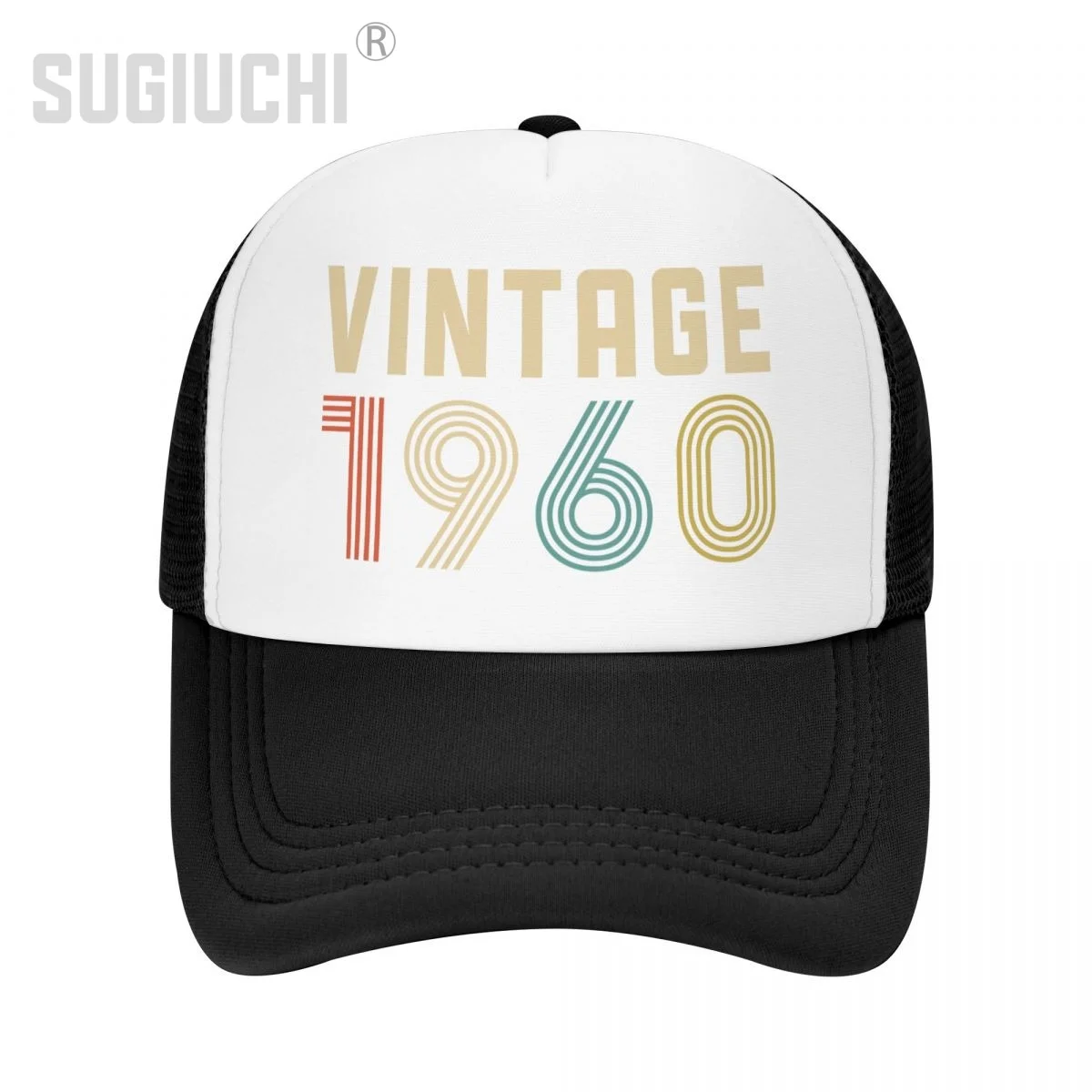 

Mesh Cap Hat VINTAGE 1960 Trucker Birthday for Men Women born All the people Retro Baseball Caps