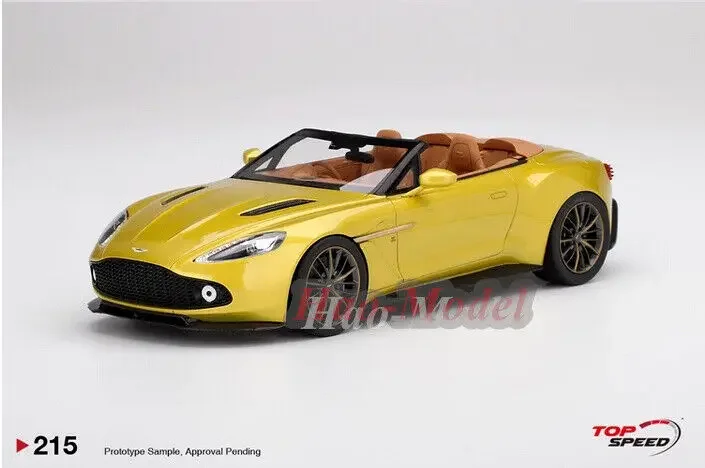 Topspeed 1/18 For Aston Martin Vanquish Zagato Resin Model Car Simulation Toy Boys Birthday Gift Hobby Display Ornaments Yellow