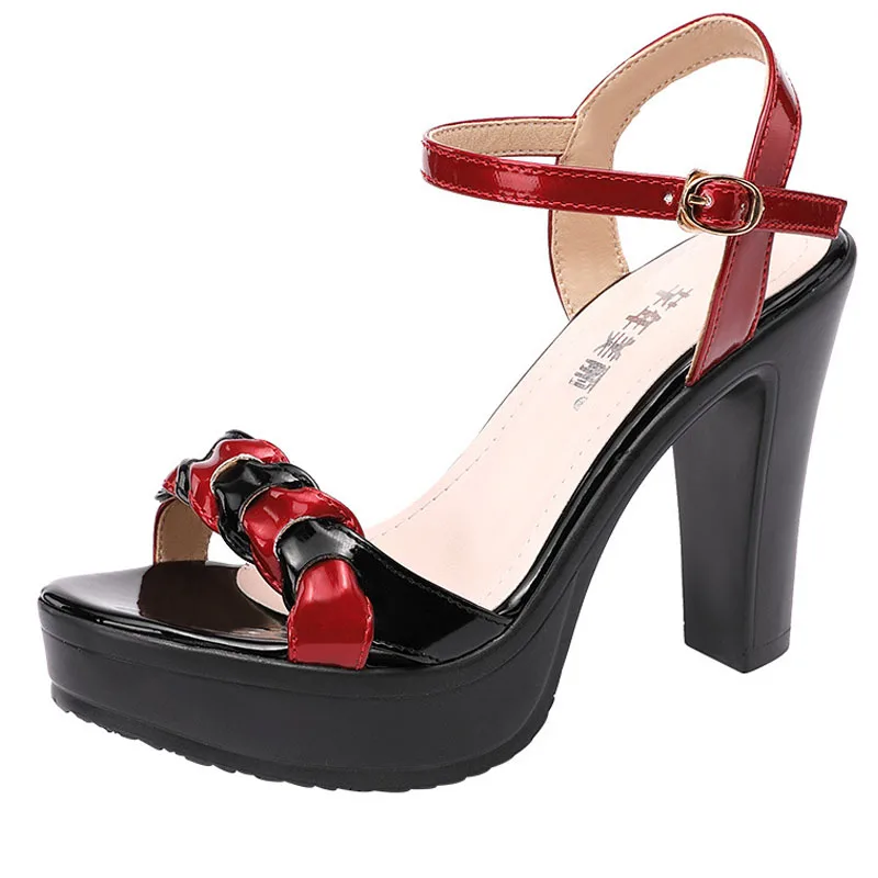 

2026 High quality summer leather sandals for women 8cm 10cm high heel size 32 33 43 platform open toe elegant shoe black white