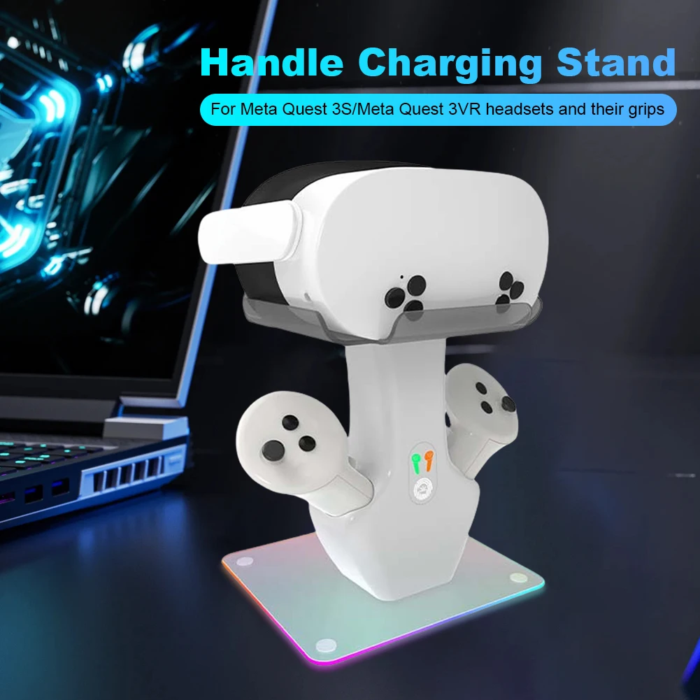 Vertical Charging Stand for Meta Quest 3S/Quest 3 VR Headset Controller Fast Charging Station Stand Charging Dock Accessories