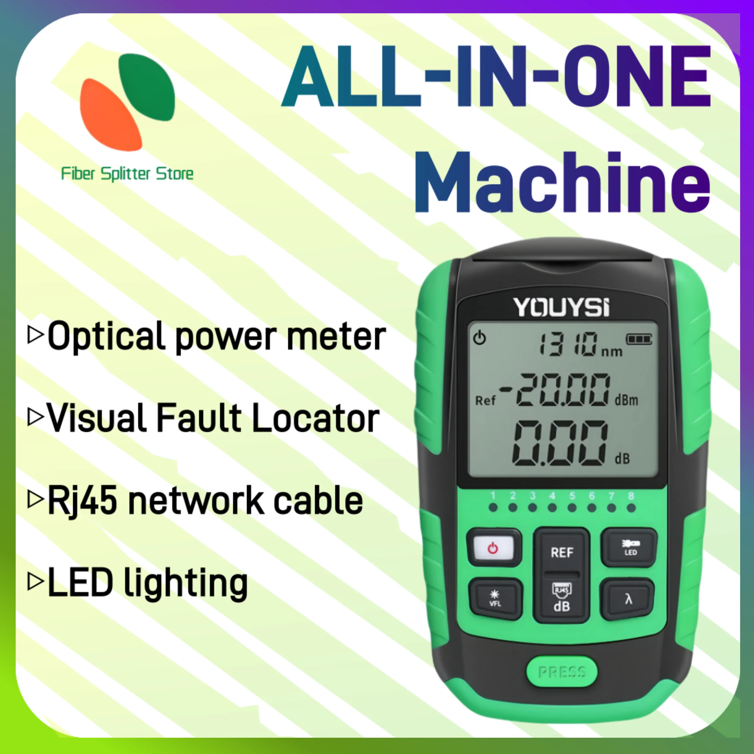 5G 10 wavelengths OPM, VFL, fiber optic tester, network cable tester, 5G, 10 wavelengths 4 in 1