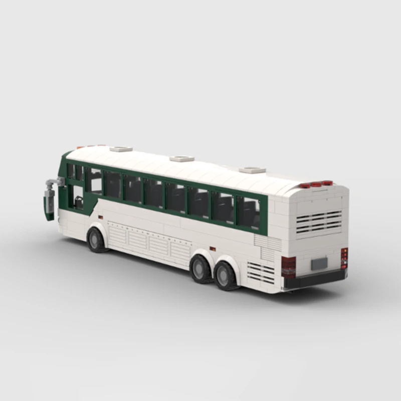 City Transportation Series MOC Creative Classic Long Distance Bus Brick DIY Assemble Model Children\'s Block Toy Gift