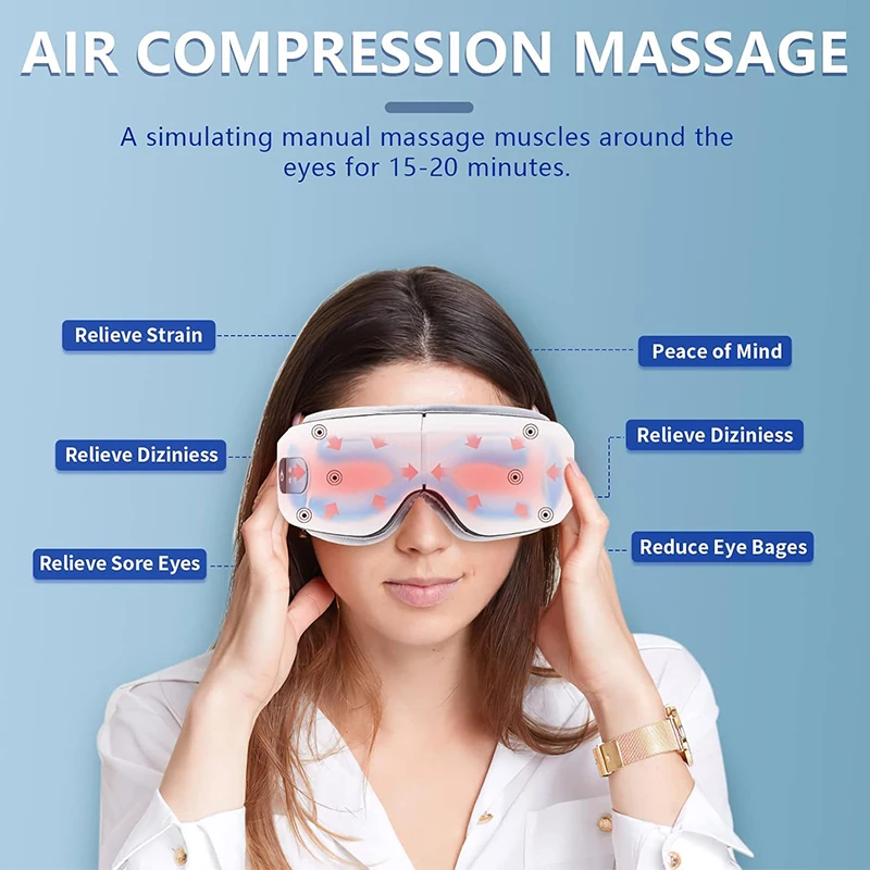 Smart Airbag High Frequency Heating Vibration Therapy Remove Tired and Eyes Dark Circles,Bluetooth Music Eye Massage Instrument