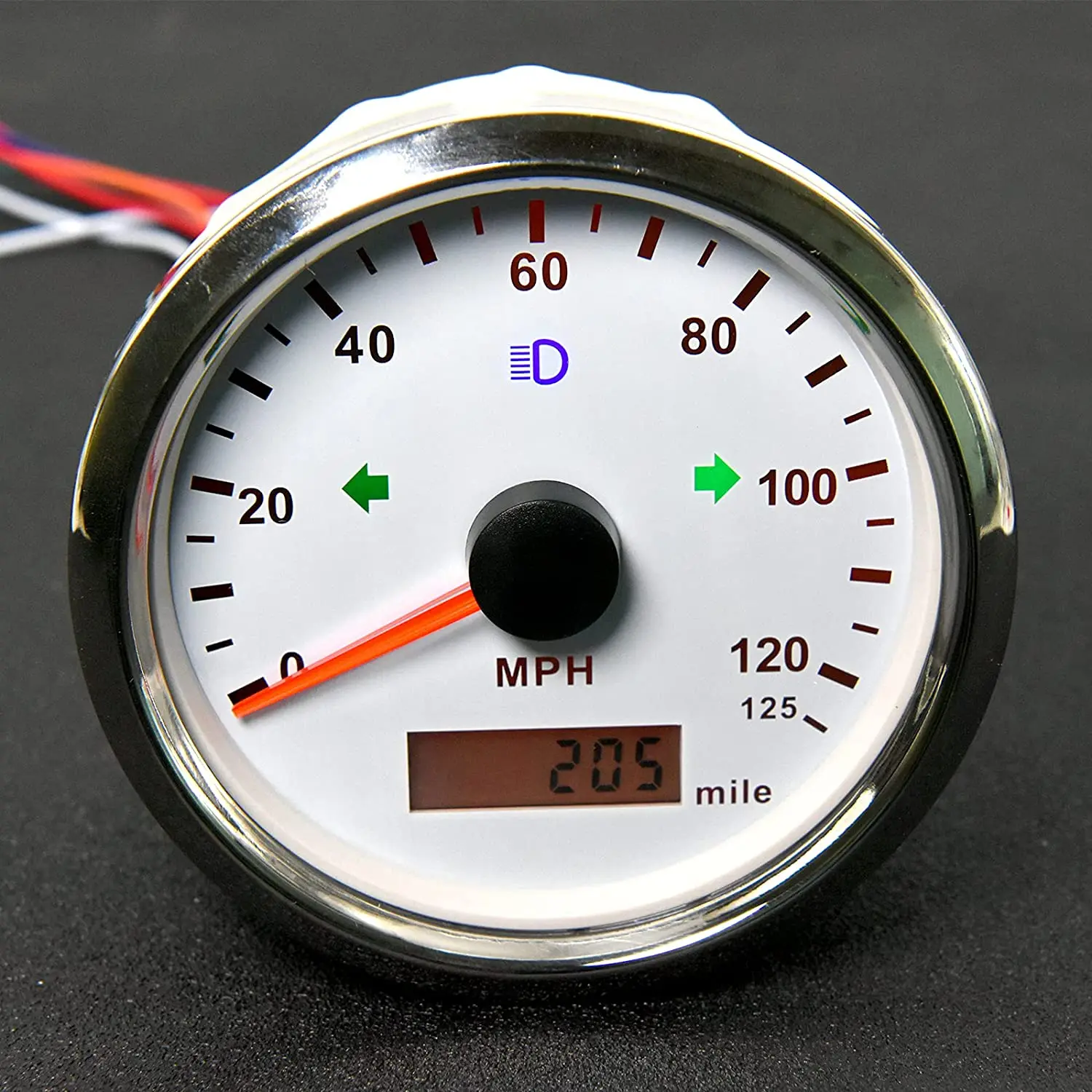 85mm Kmh Mph 매듭 속도계 주행 거리계 12V 자동차 보트 오토바이 속도계