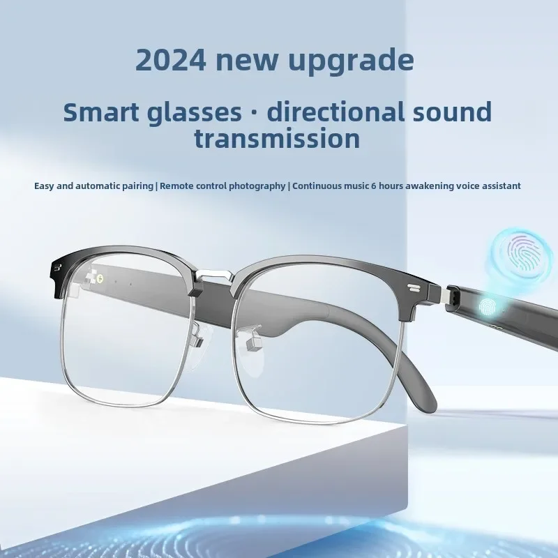 Intelligent translation glasses Bluetooth glasses 150 language translation metal frame listening sports wireless glasses