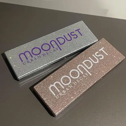 Paleta de sombras de ojos MoonDust con pincel de doble punta, diseño de colores fácil, sin caída, mezcla para ojos naturales ahumados
