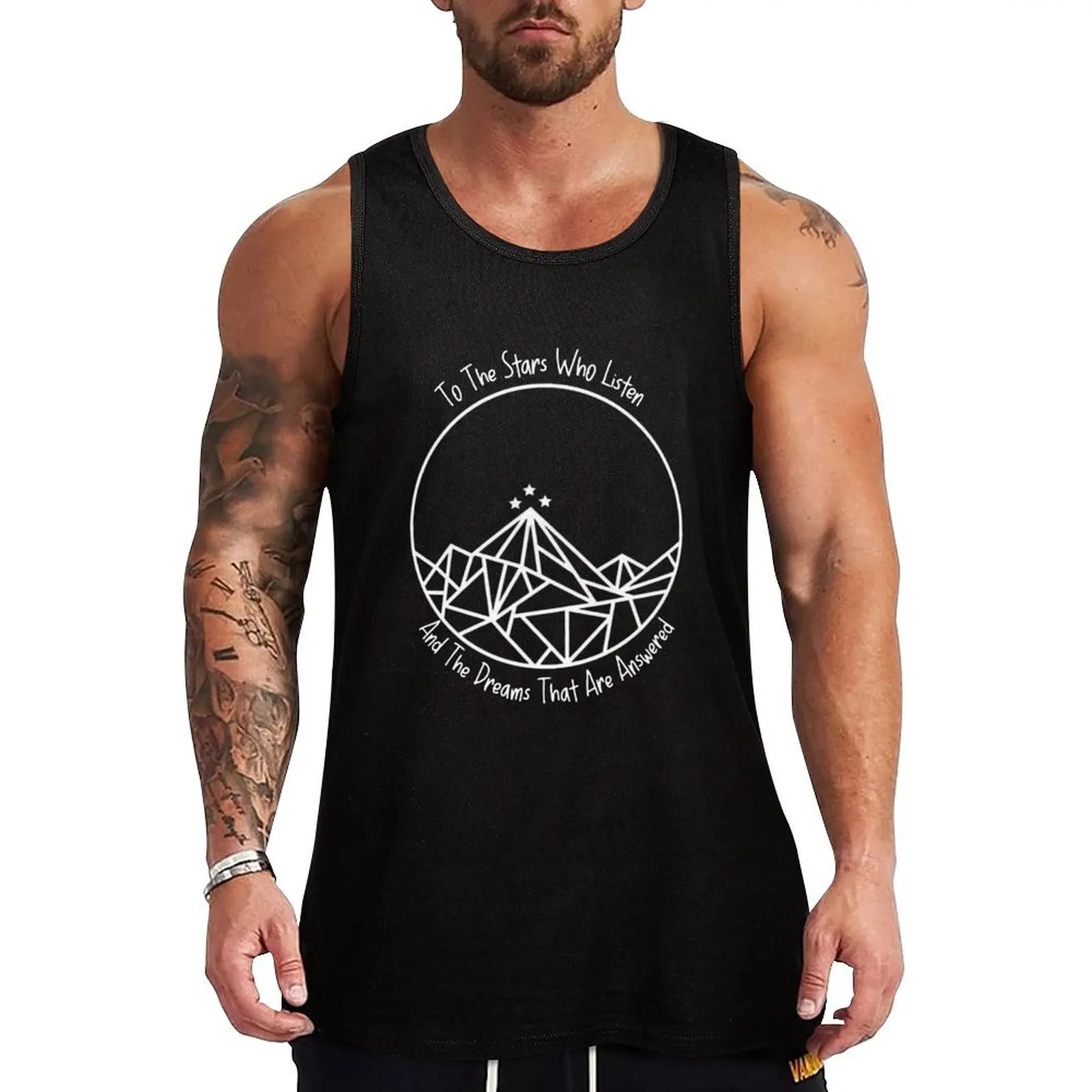 To The Stars Who Listen And The Dreams That Are Answered - ACOTAR Tank Top summer clothes anime clothes Japanese t-shirt