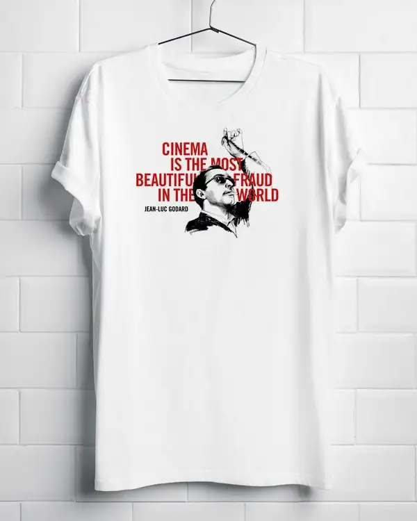 

Новая Рассыпчатая футболка с надписью Jean Luc Godard Camiseta, белая, серая, все размеры для кинотеатра