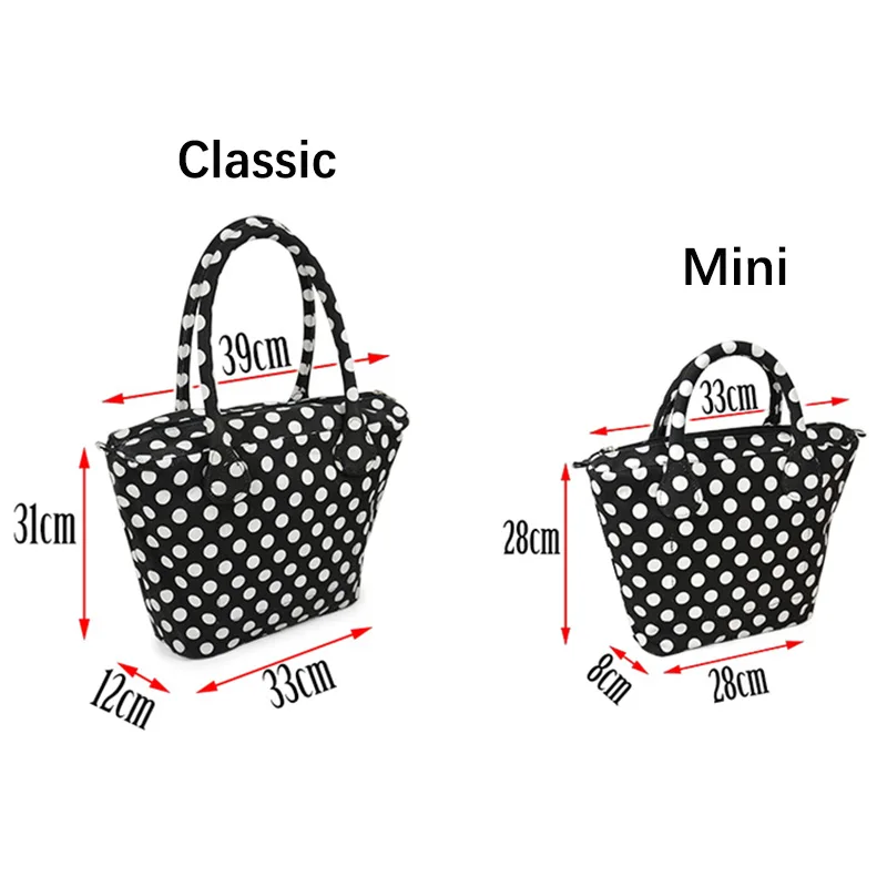 TANQU Short Long Round Flora Canvas Fabric Handle with Insert Lining for Obag Classic Mini O Bag Women's Bags Shoulder Handbag