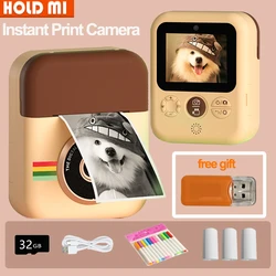 Nuevo juguete para niños, cámara de impresión instantánea, Mini cámara Digital con grabación de vídeo HD, papel fotográfico térmico de doble lente, regalos para niños y niñas